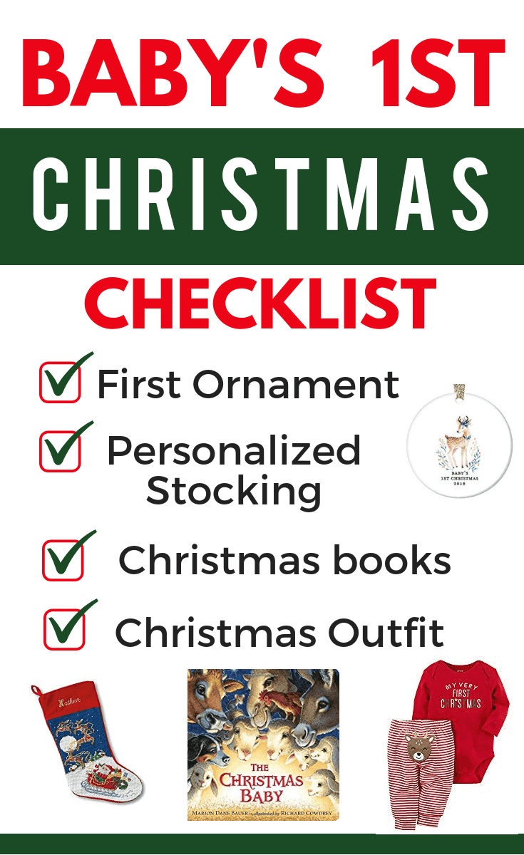 Personalized baby's first christmas book discount